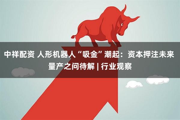 中祥配资 人形机器人“吸金”潮起：资本押注未来 量产之问待解 | 行业观察