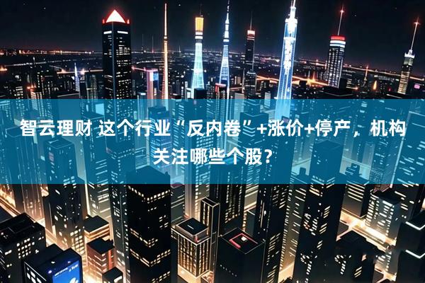 智云理财 这个行业“反内卷”+涨价+停产，机构关注哪些个股？